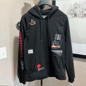 Brooklyn Cloth Men’s Immortality Graphic Hoodie Sherpa Lined Black Size L